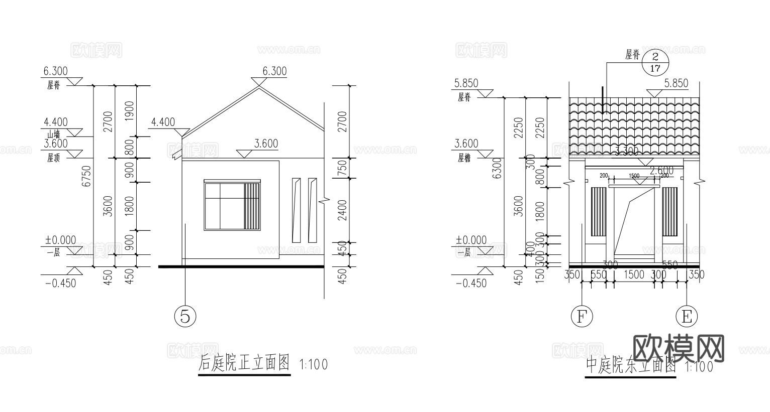 别墅建筑自建房 最新全套施工图设计cad施工图