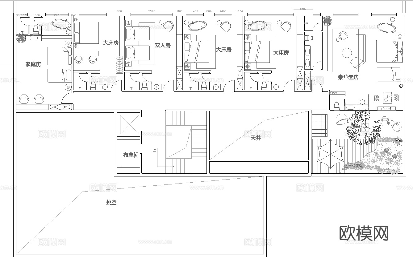 休闲娱乐民宿 最新全套施工图设计cad施工图