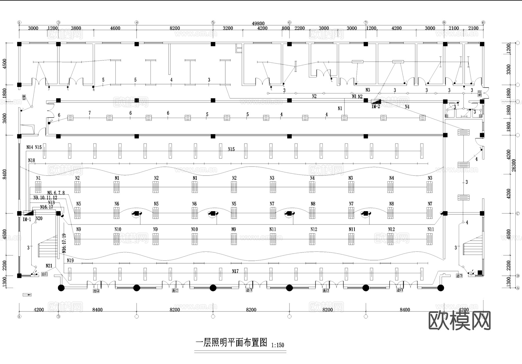 广西大学梧州分校食堂室内装饰CAD施工图cad施工图