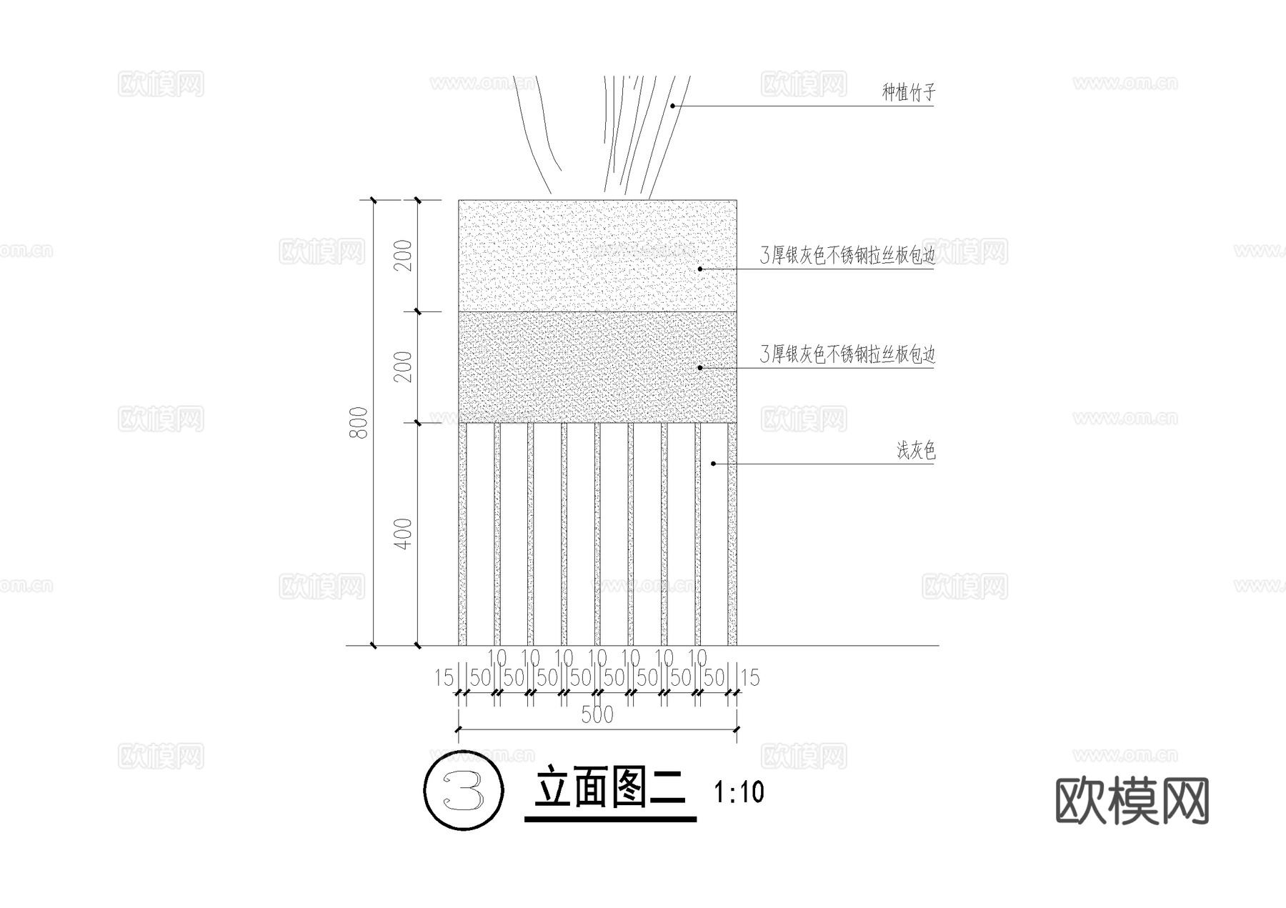 不锈钢花池 花箱 种植池 树池 CAD施工图cad施工图