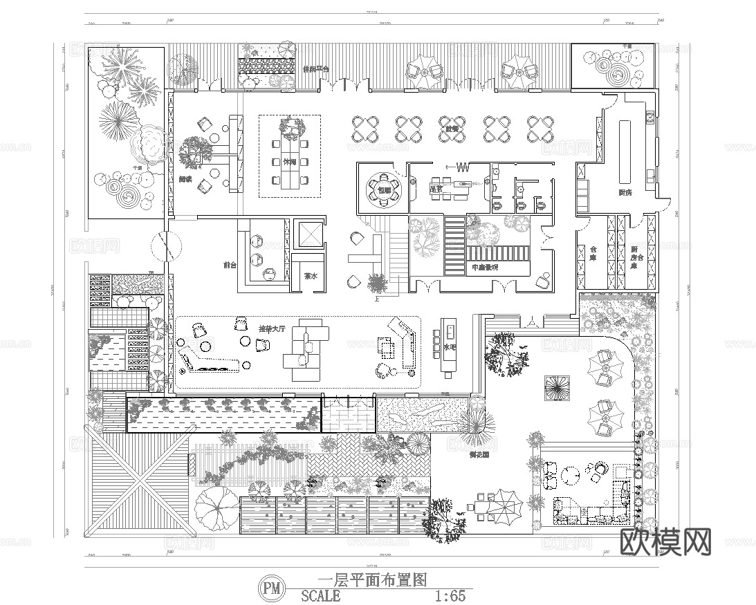 休闲娱乐民宿 最新全套施工图设计cad施工图