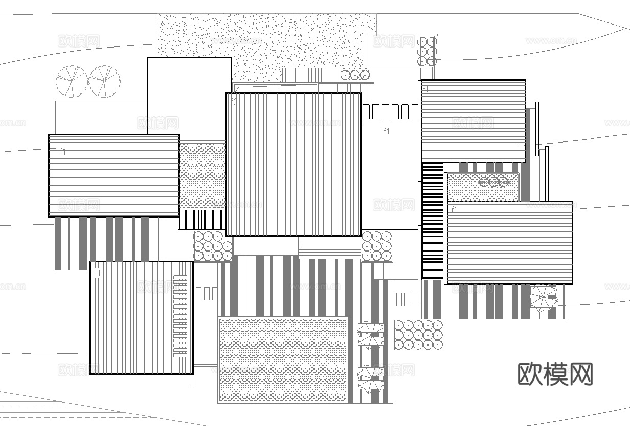 民宿建筑外观  最新全套施工图设计cad施工图