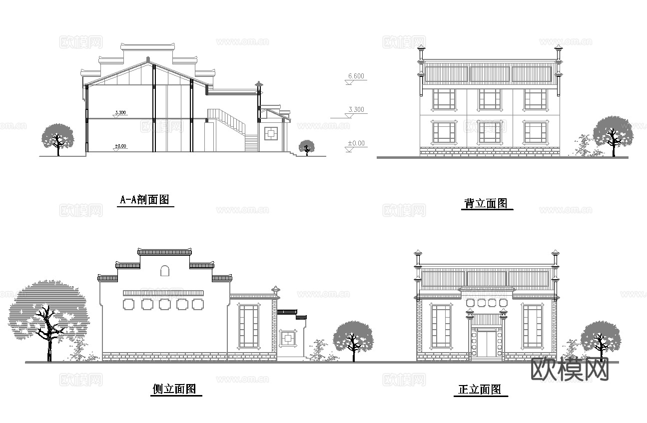 度假民宿建筑 最新全套施工图设计cad施工图