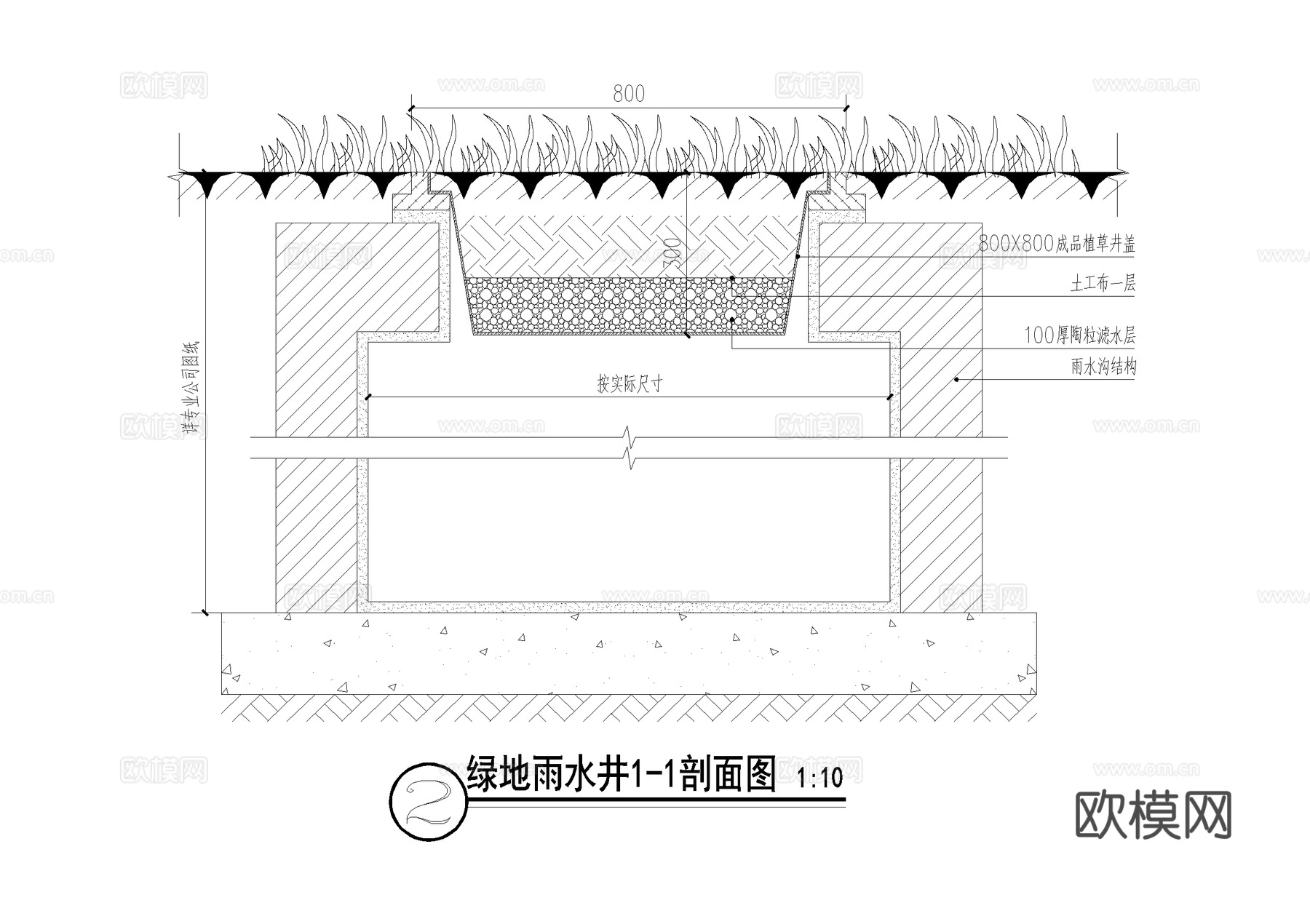 雨水井节点 井盖节点 绿地雨水井 车行人行道检查井 CADcad施工图