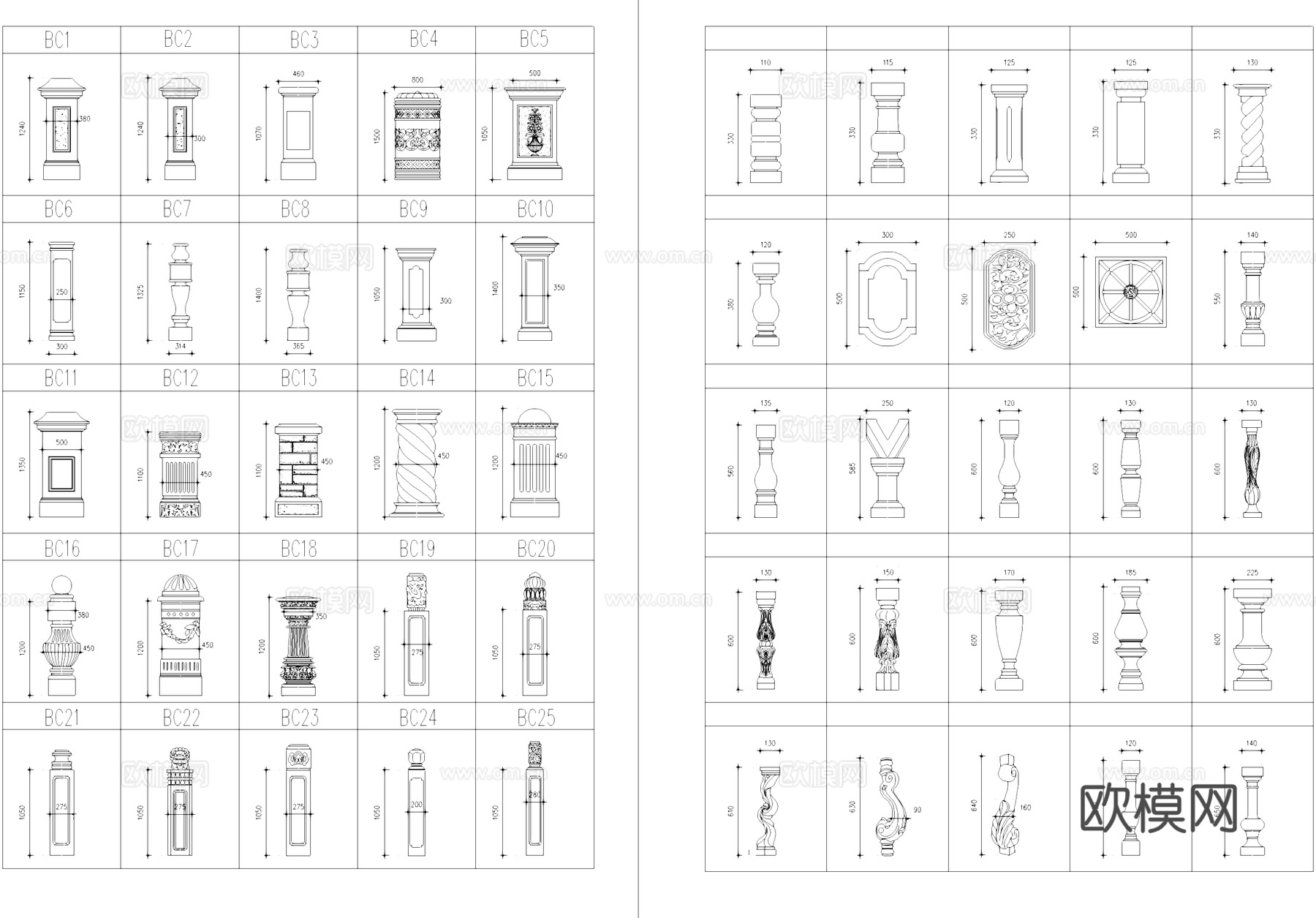 古建筑顶饰雕塑CAD图块图库cad施工图