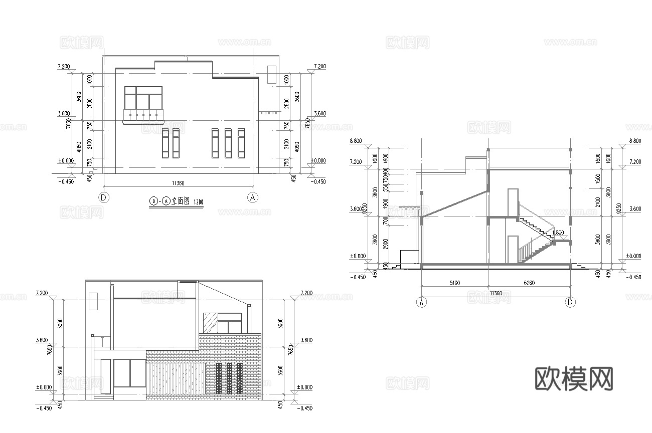 度假民宿建筑 最新全套施工图设计cad施工图