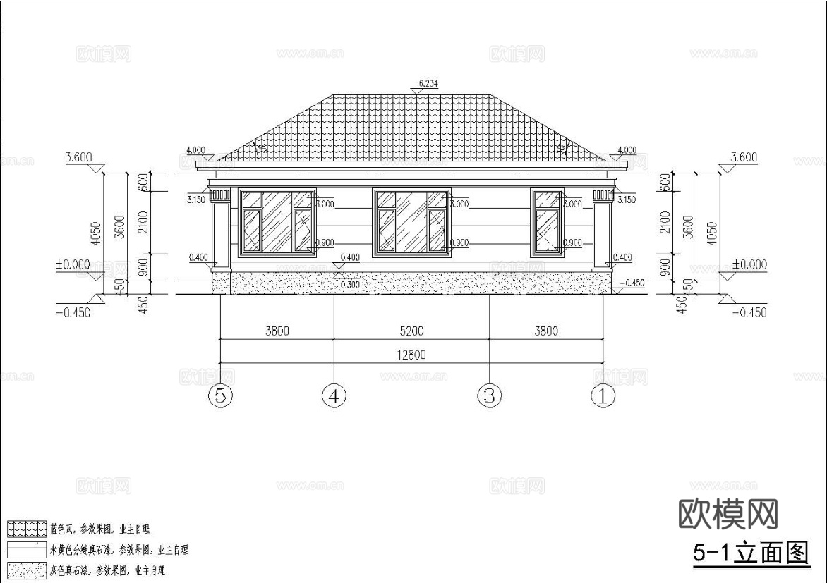 自建房外观 最新全套施工图设计cad施工图