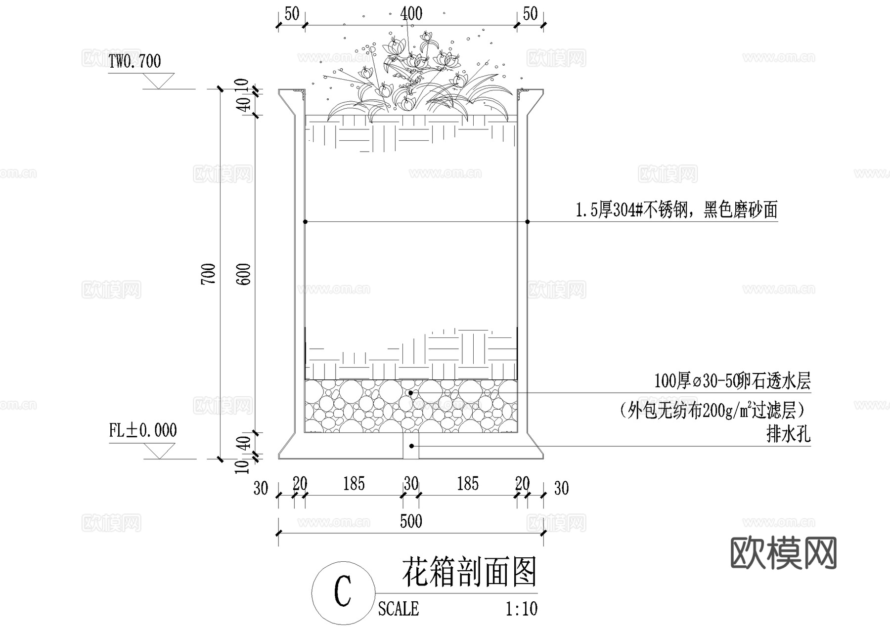 花箱CAD施工图cad施工图