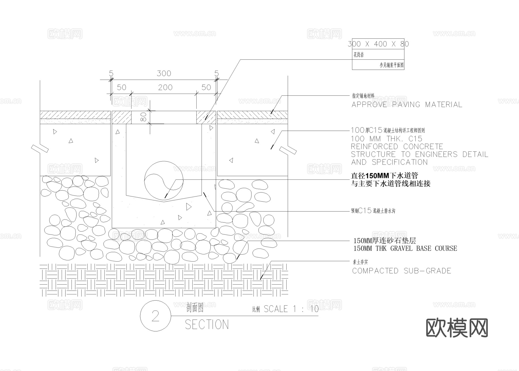 排水沟节点 篦子 排水盖板 CAD施工图cad施工图
