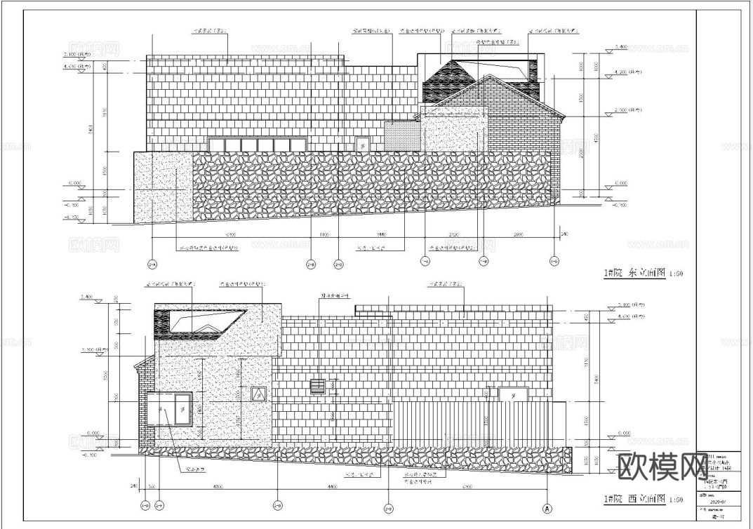 自建房外观 最新全套施工图设计cad施工图