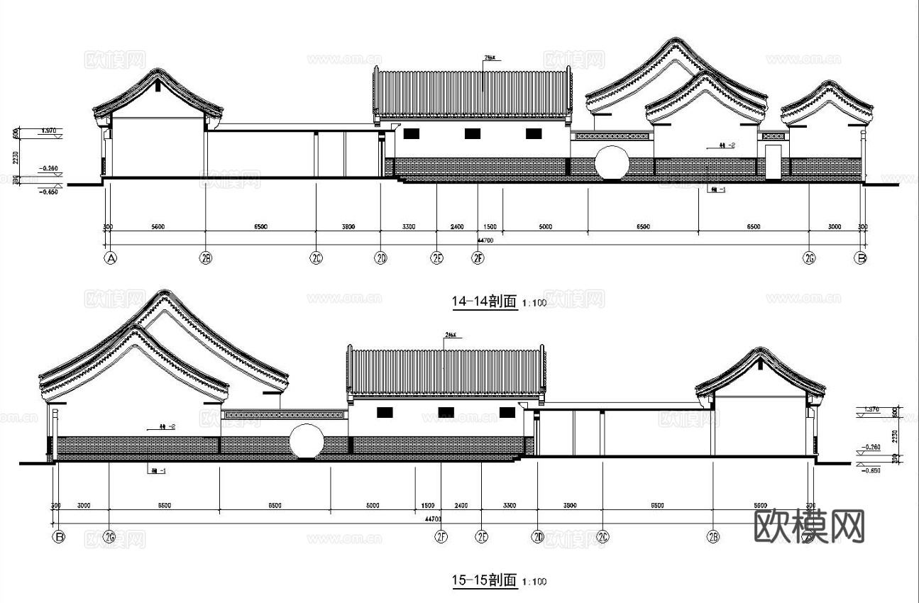 四合院自建房外观 最新全套施工图设计cad施工图