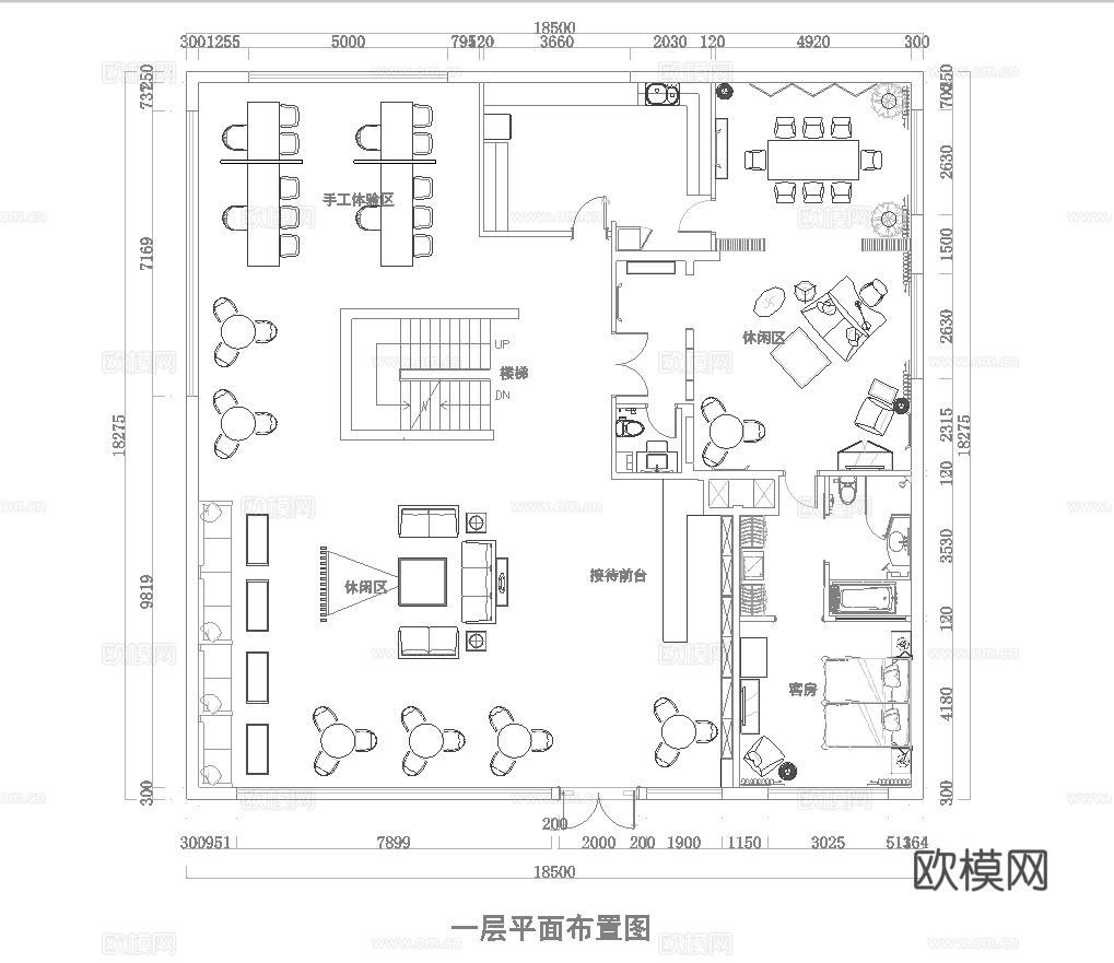 主题民宿 最新平面施工图设计cad施工图