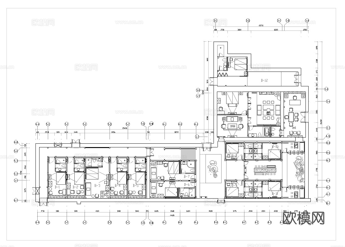 主题民宿 最新全套施工图设计cad施工图cad施工图