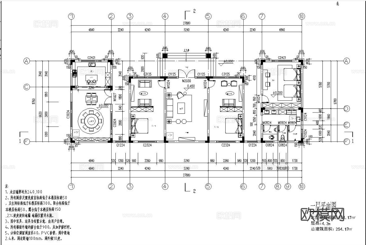 自建房外观 最新全套施工图设计cad施工图