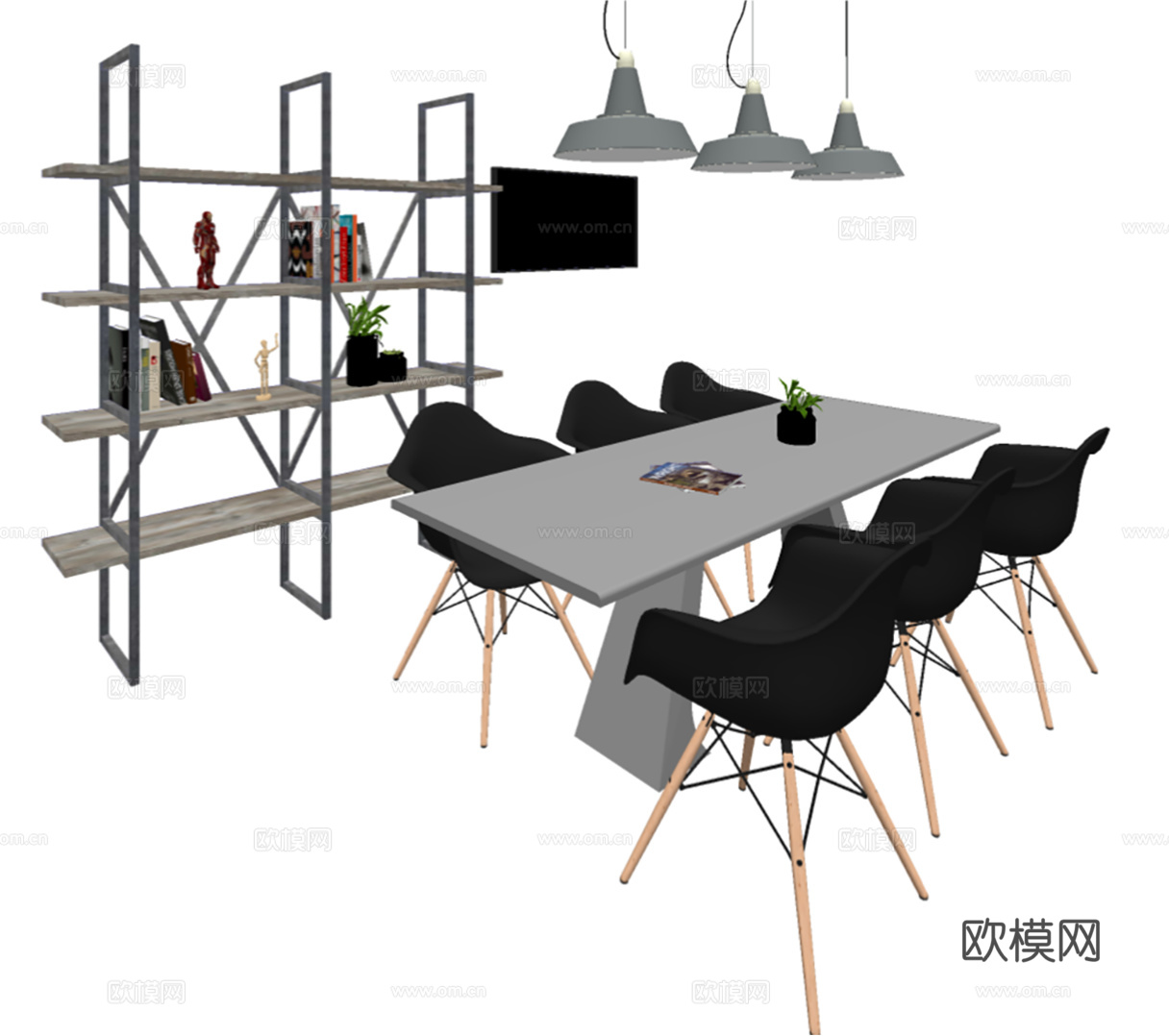 室内场景座椅组合su模型