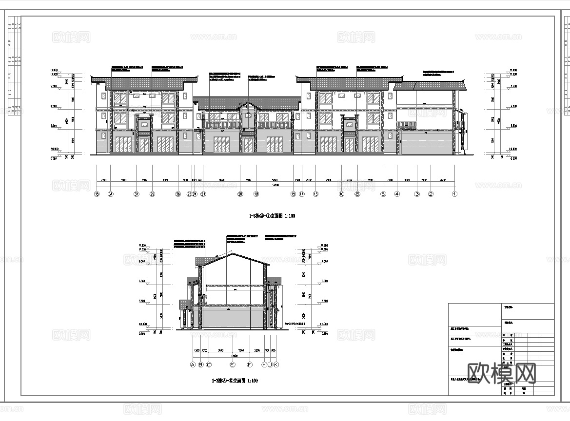 度假民宿建筑 室内 最新全套施工图设计cad施工图