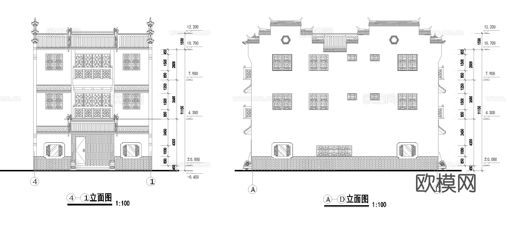 别墅自建房 最新全套施工图设计cad施工图