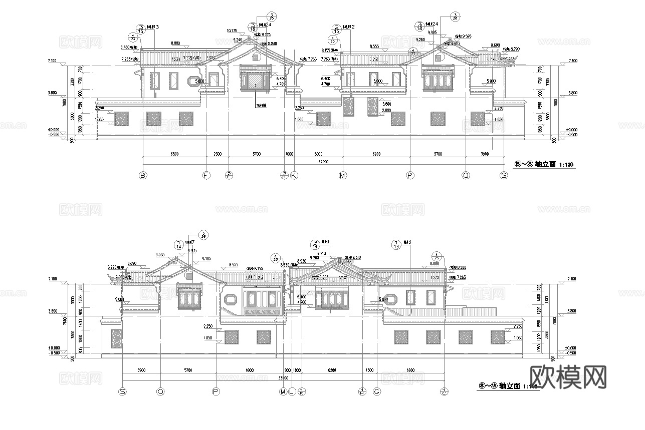 度假民宿建筑 最新全套施工图设计cad施工图