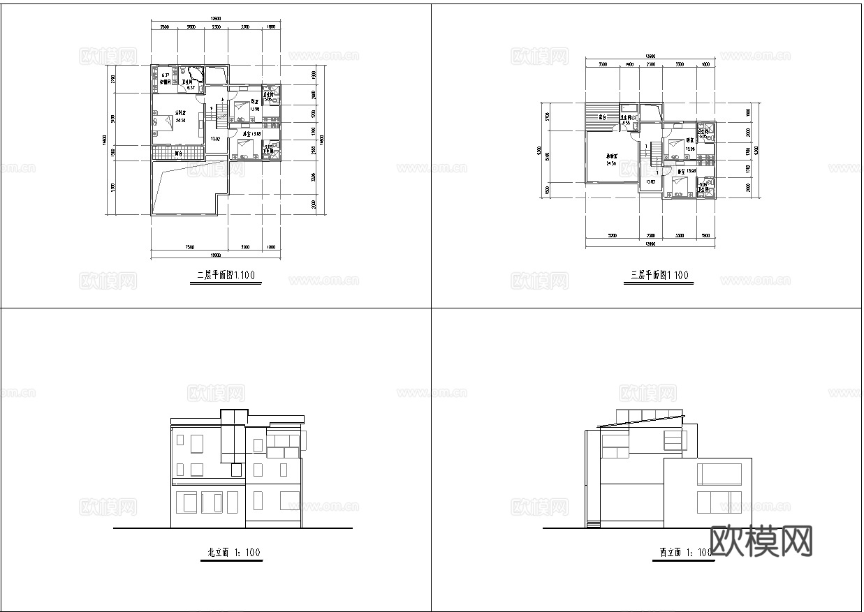 度假民宿建筑 最新全套施工图设计cad施工图