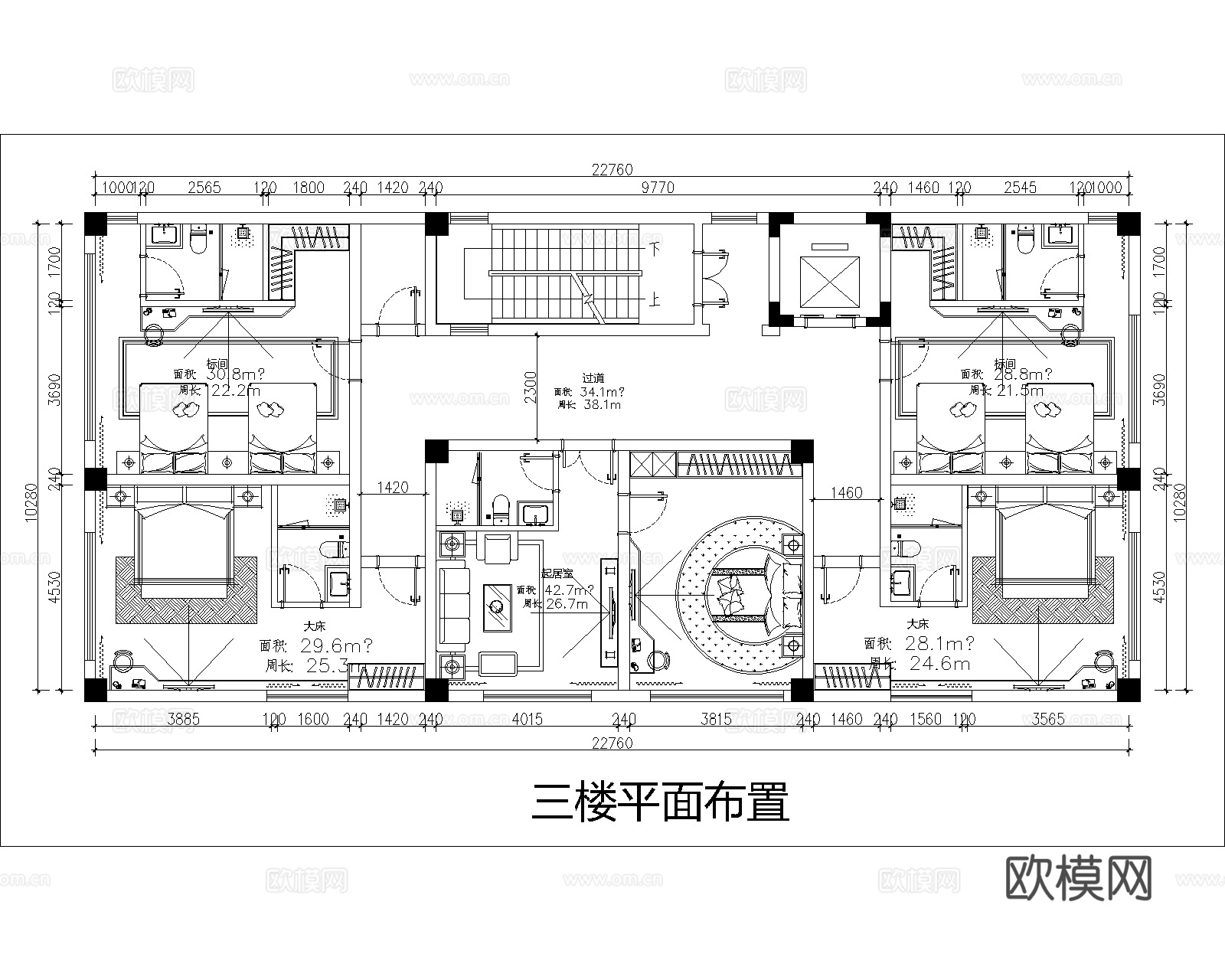 度假民宿 最新平面施工图设计cad施工图