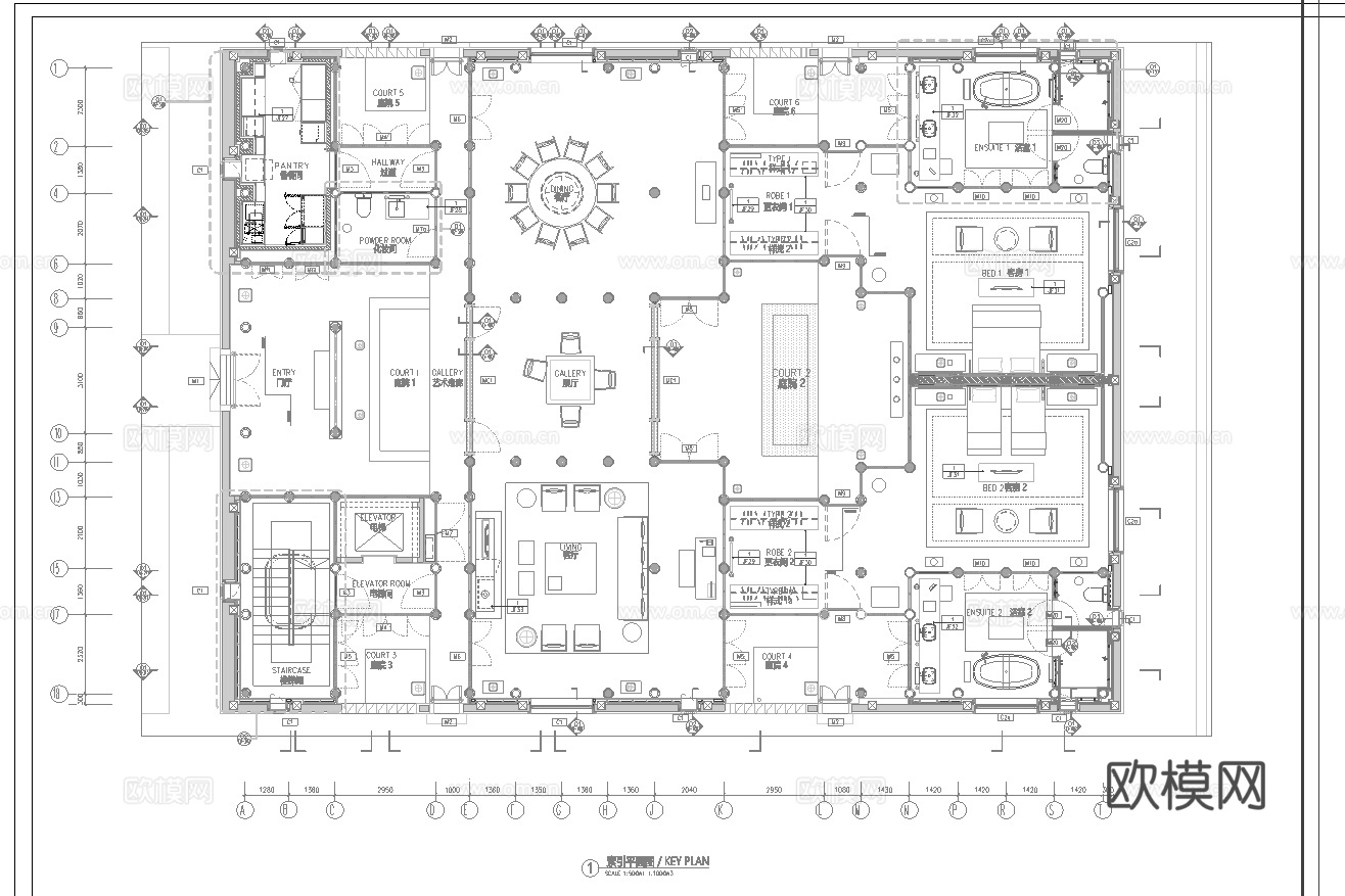 休闲娱乐民宿 最新全套施工图设计cad施工图