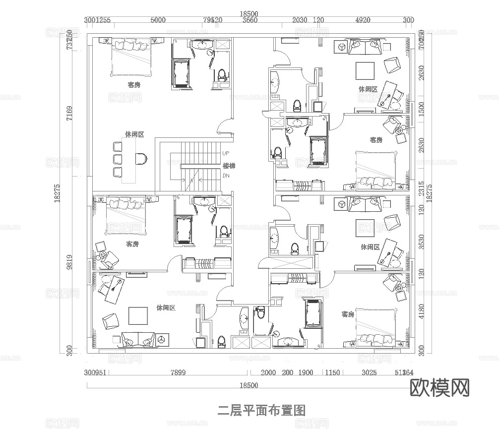 主题民宿 最新平面施工图设计cad施工图