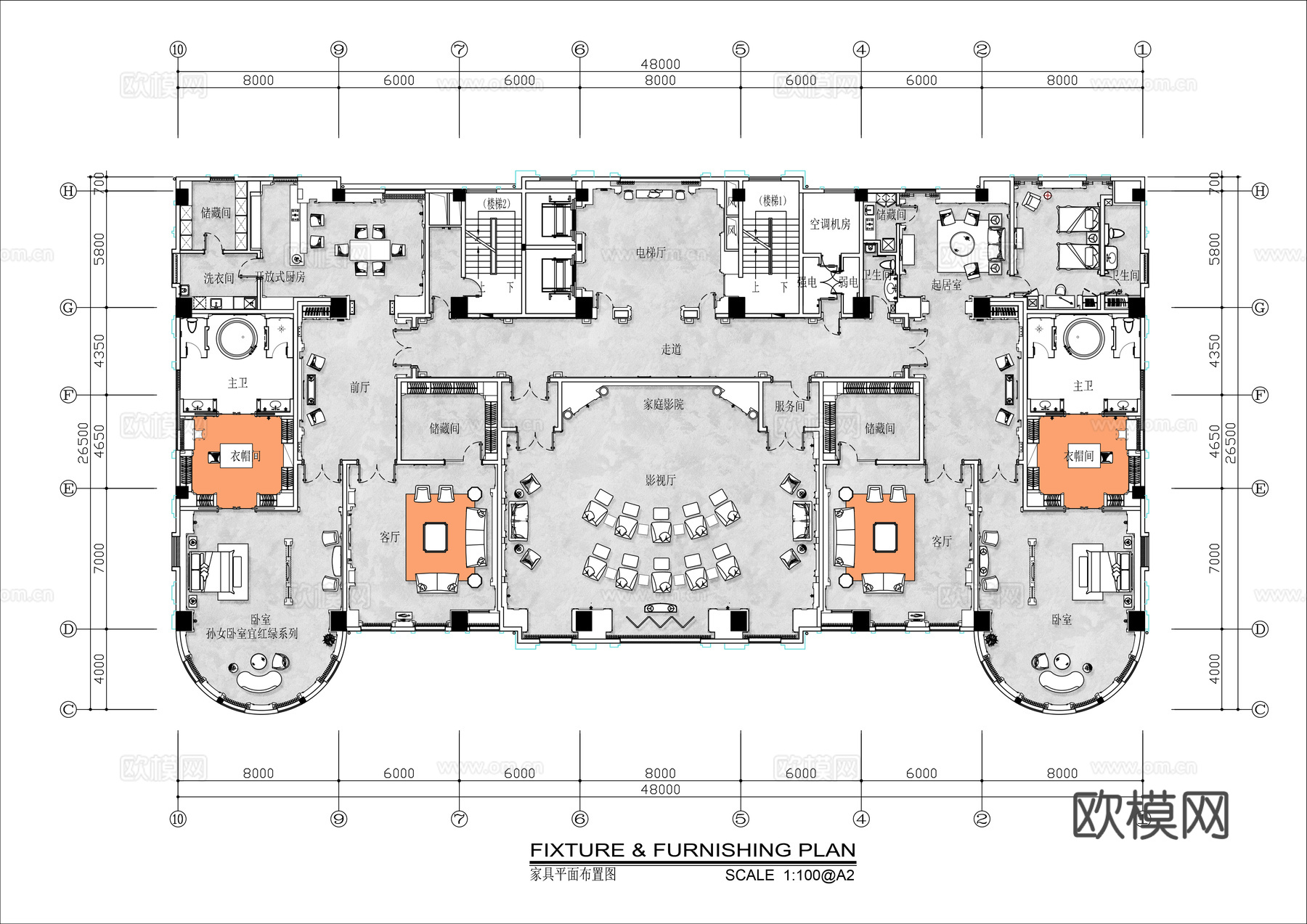 休闲娱乐民宿 最新平面施工图设计cad施工图