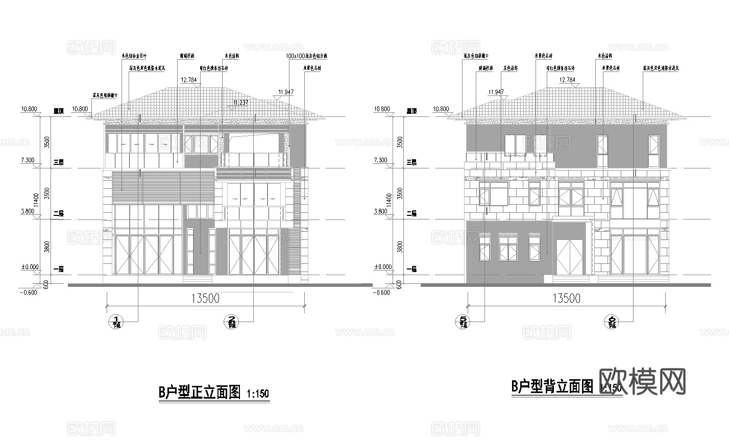 别墅自建房 最新全套施工图设计cad施工图