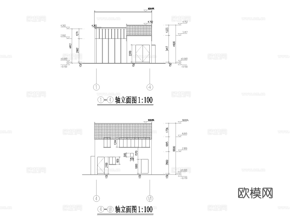 民宿建筑外观  最新全套施工图设计cad施工图