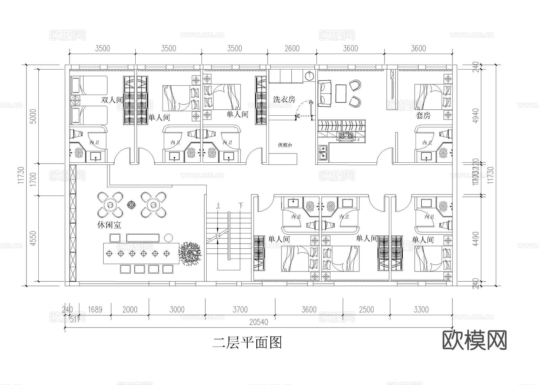 休闲娱乐民宿 最新全套施工图设计cad施工图