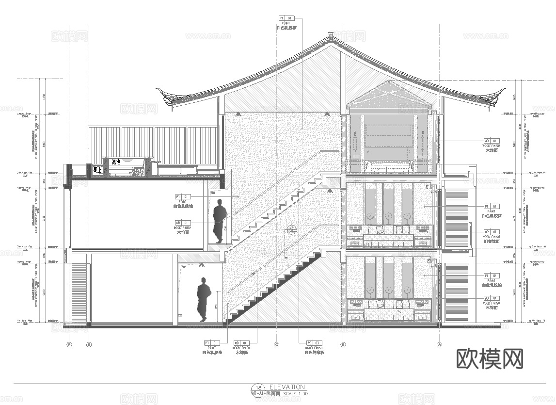 民宿 最新全套施工图设计cad施工图