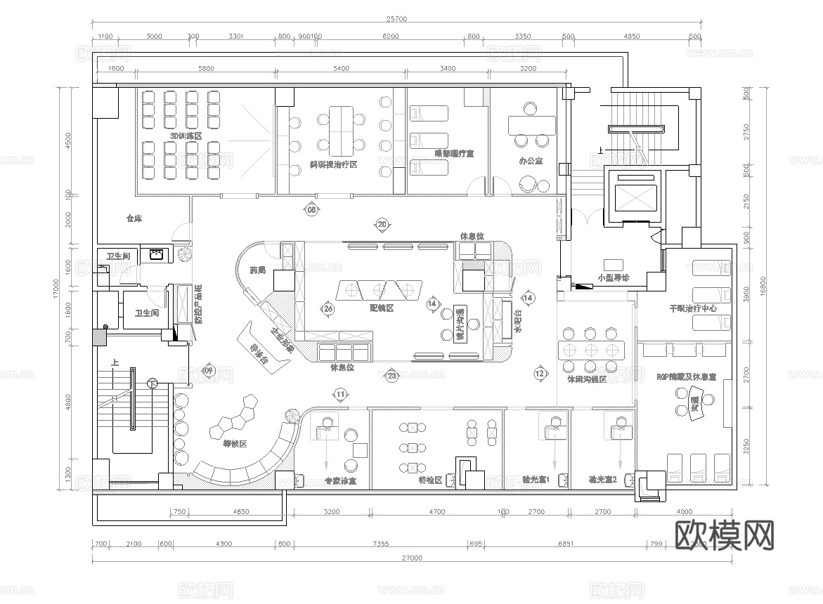 眼镜店 最新全套施工图设计cad施工图