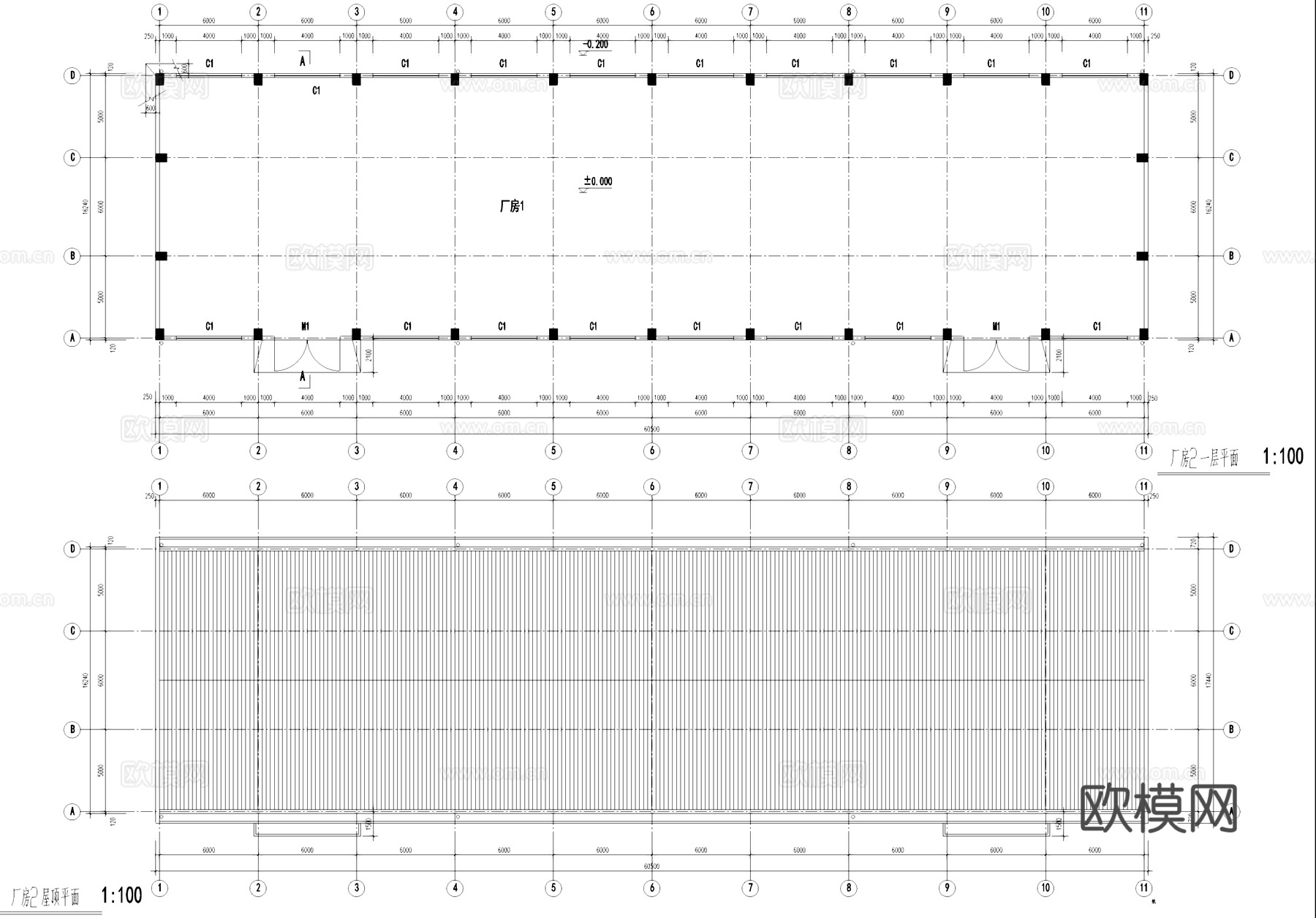 厂房工业建筑CAD施工图cad施工图