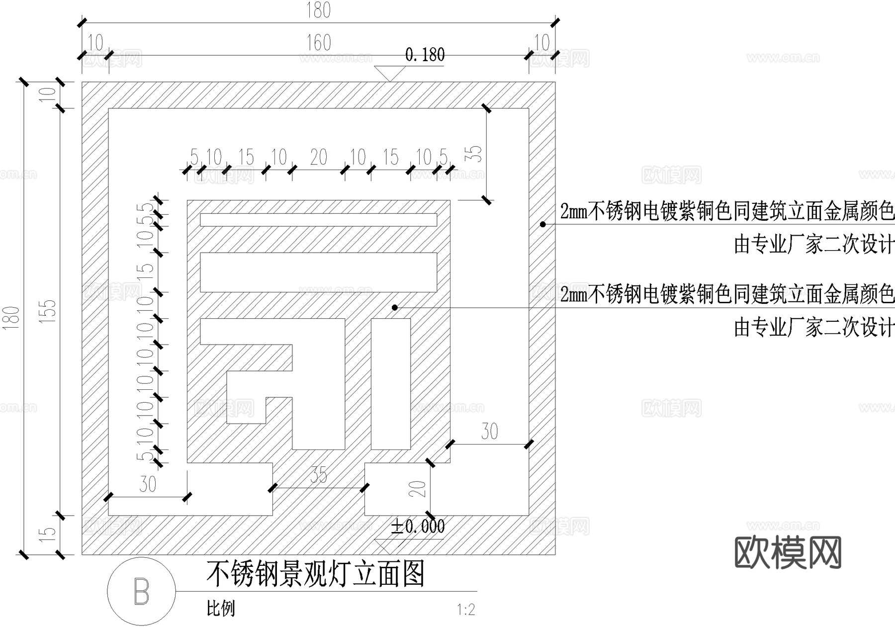 地灯 庭院灯 景观灯具cad施工图