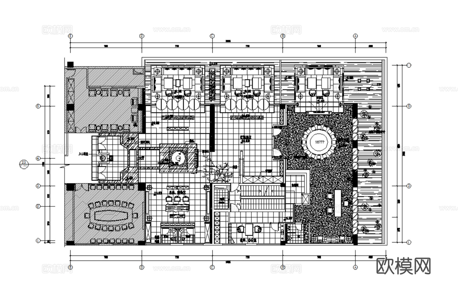 15套茶楼茶室餐厅会所CAD施工图效果图cad施工图