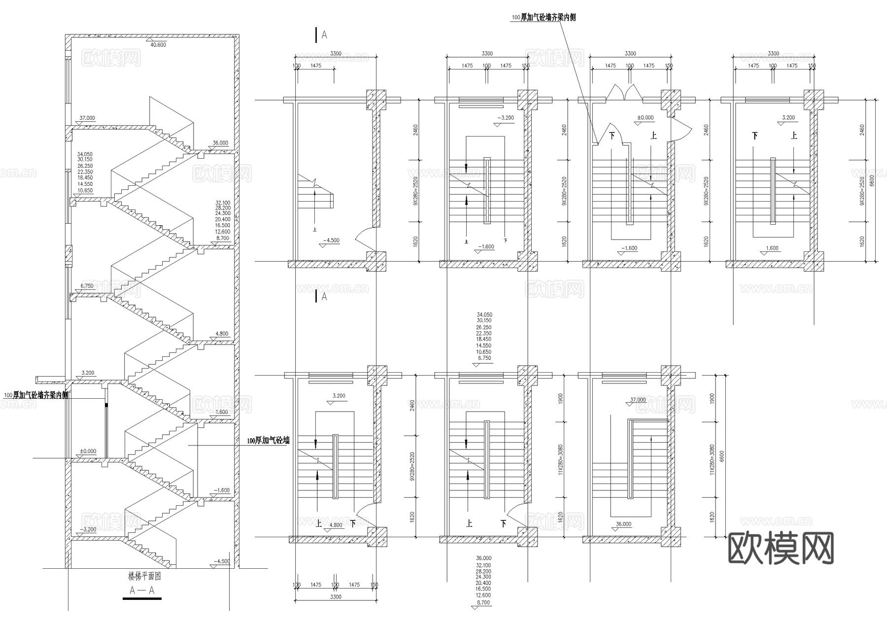 欧式高层办公楼建筑cad施工图