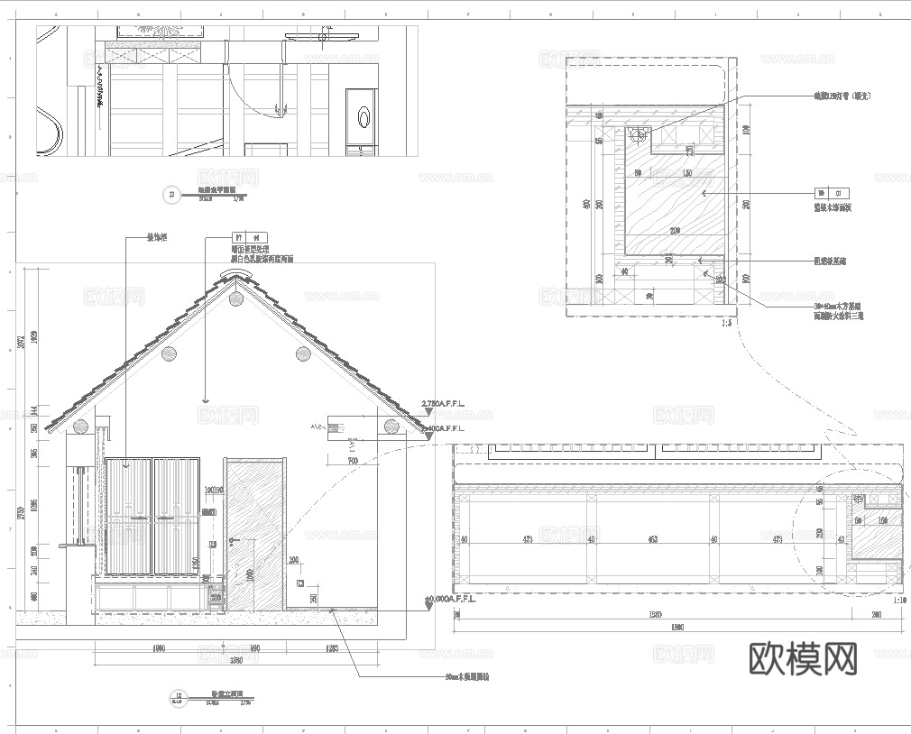 高档民宿酒店 最新全套施工图设计cad施工图