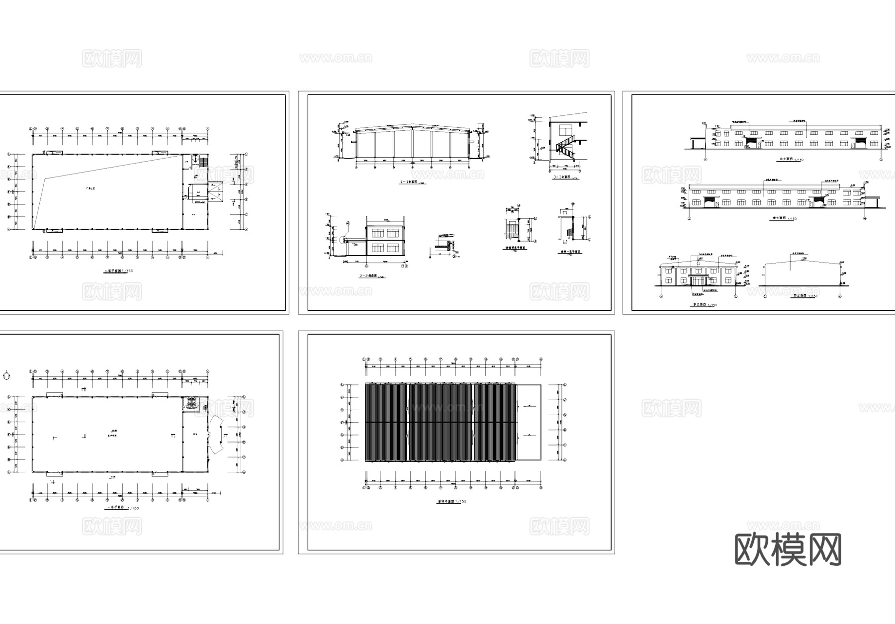 生产车间厂房工业建筑CAD施工图cad施工图