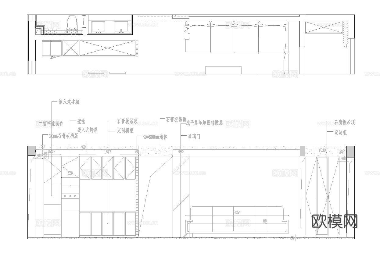 四室一厅样板间 最新全套施工图设计cad施工图
