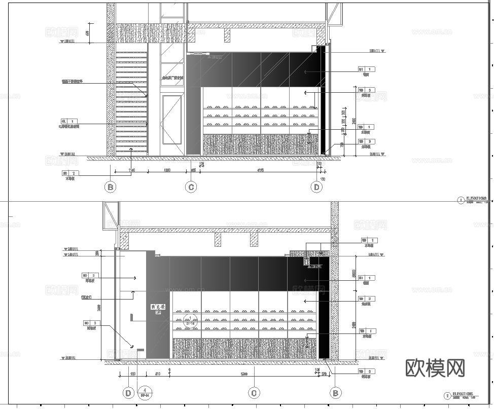 三层眼镜店 最新全套施工图设计cad施工图