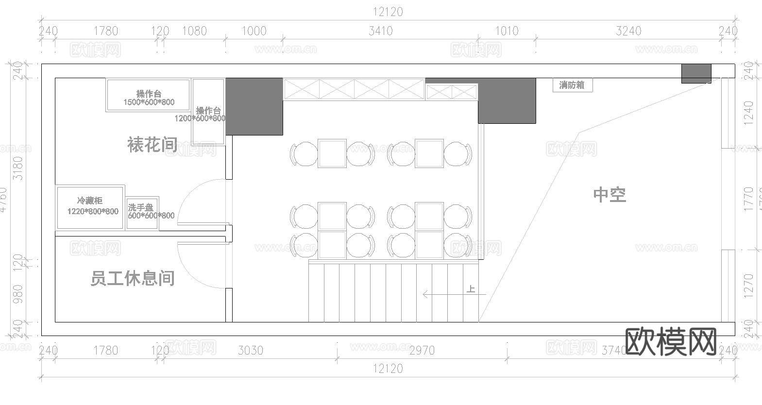 奶茶店  最新全套施工图设计cad施工图