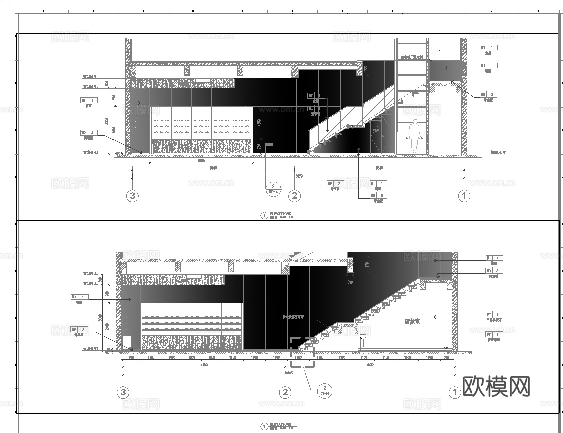 三层眼镜店 最新全套施工图设计cad施工图