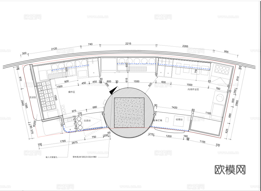 奶茶店 最新全套施工图设计cad施工图
