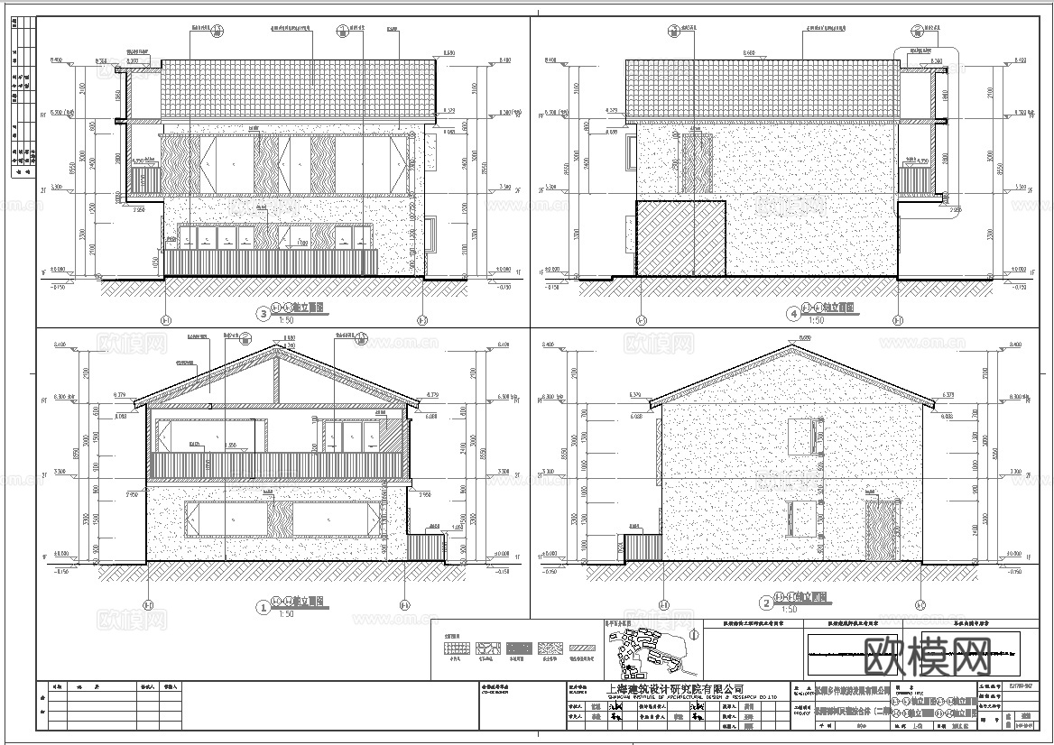 别墅建筑外观 最新全套施工图设计cad施工图