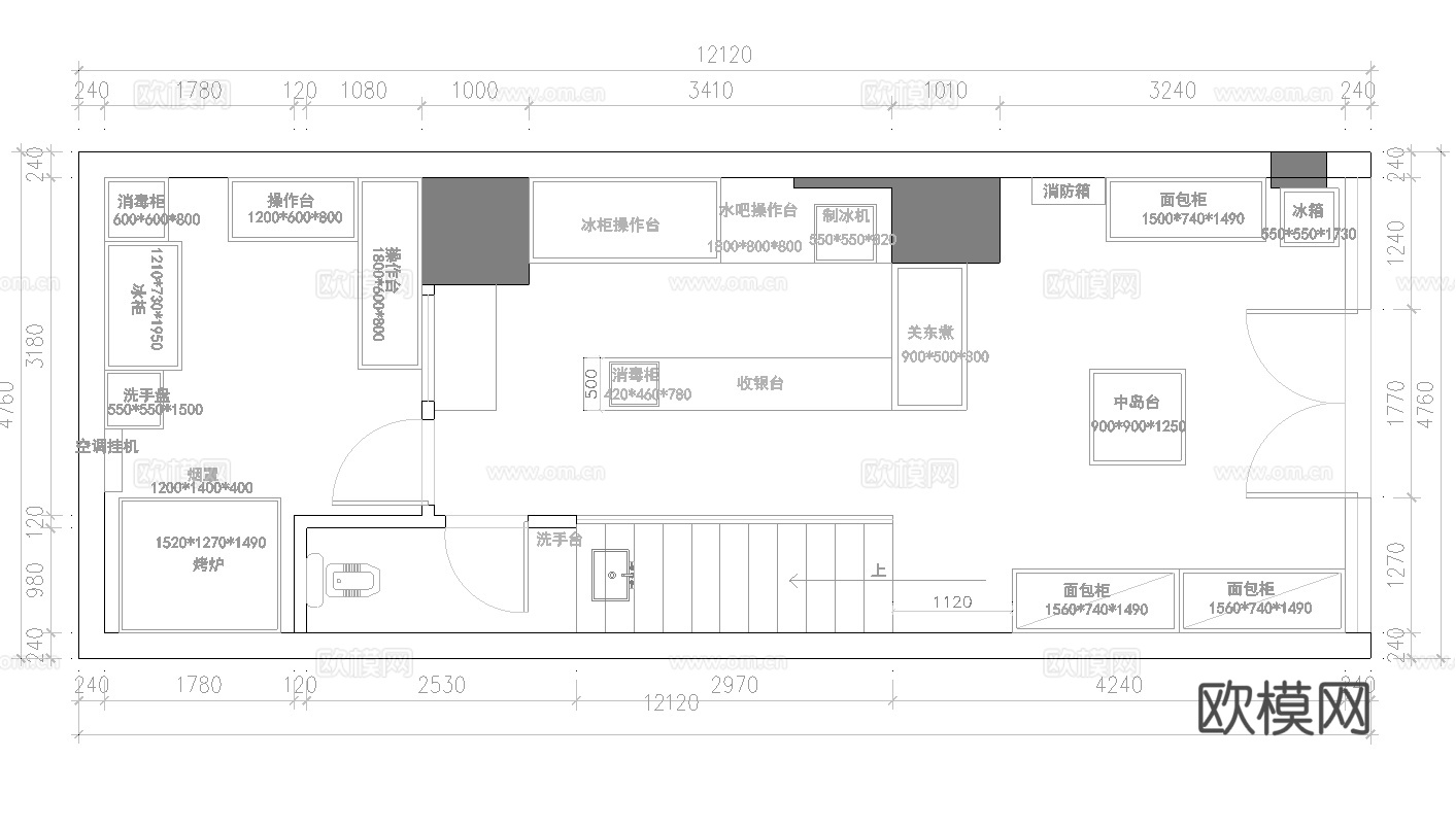 奶茶店  最新全套施工图设计cad施工图