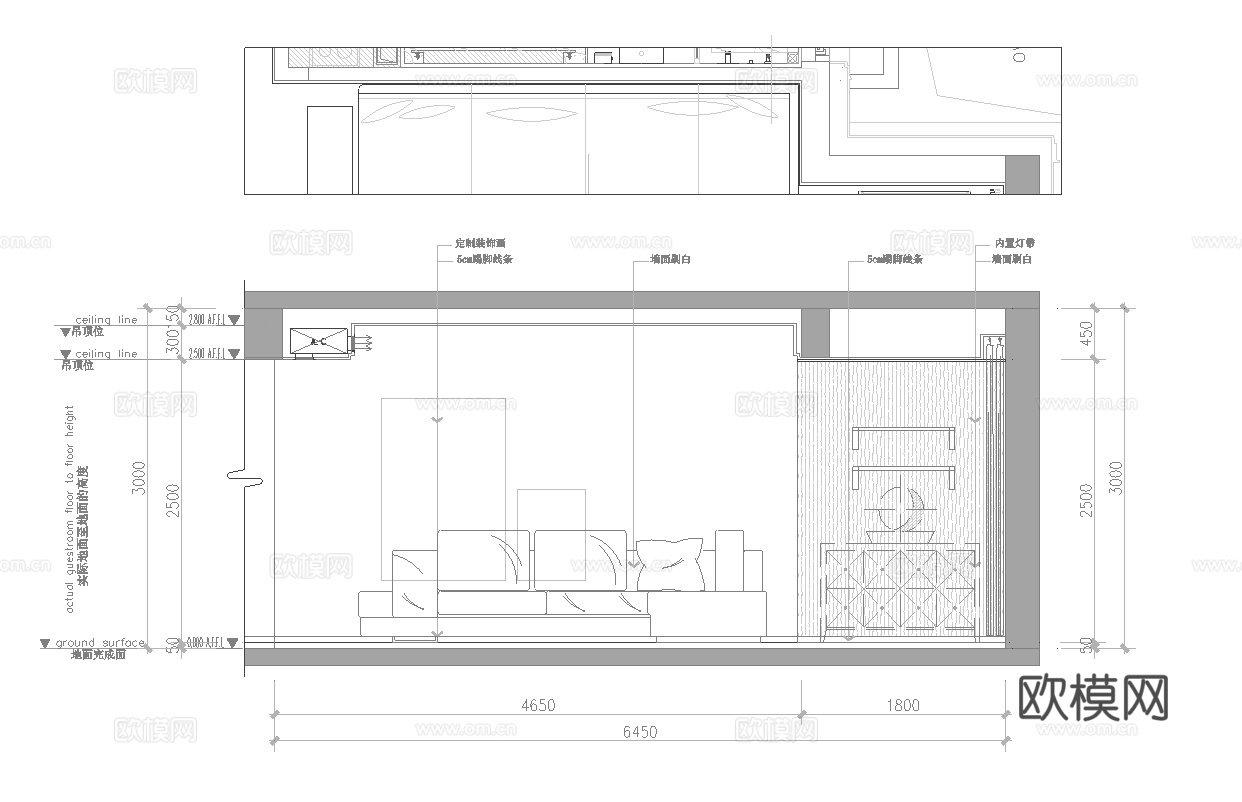 别墅样板间 最新全套施工图设计cad施工图