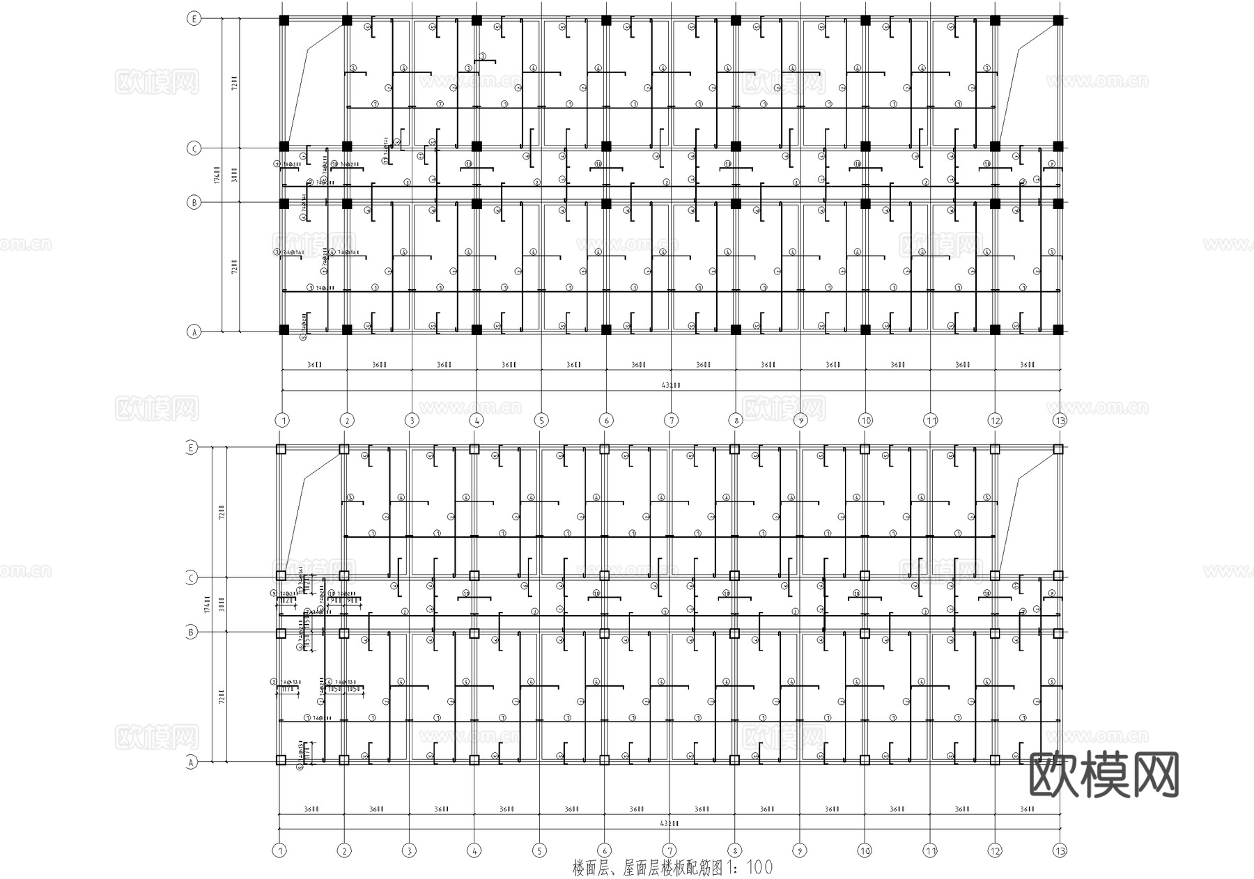 五层银行办公楼建筑cad施工图