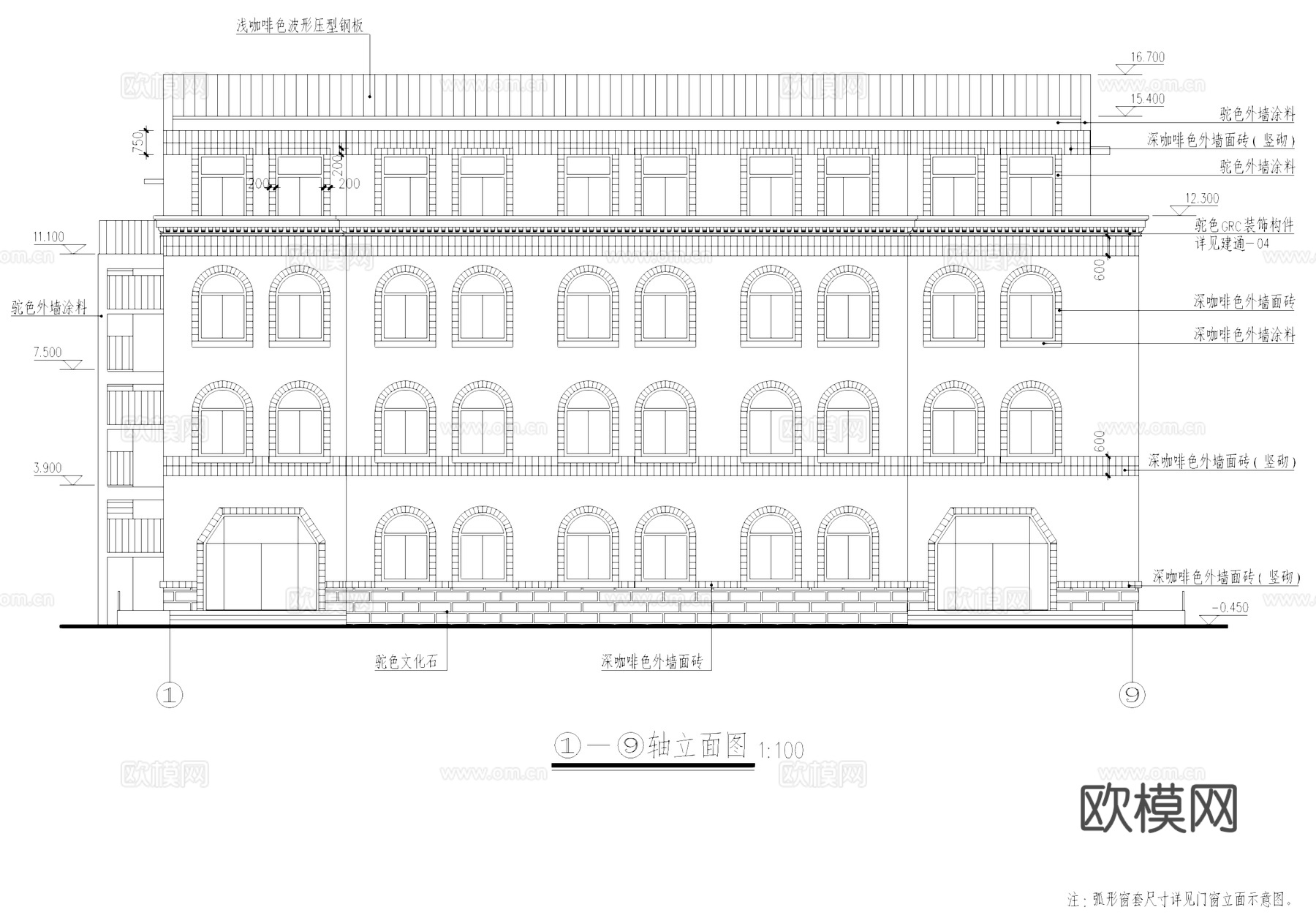 职工活动中心建筑CAD施工图cad施工图