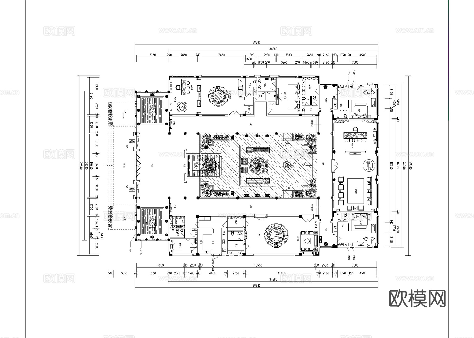 高档娱乐会所 最新全套施工图设计cad施工图
