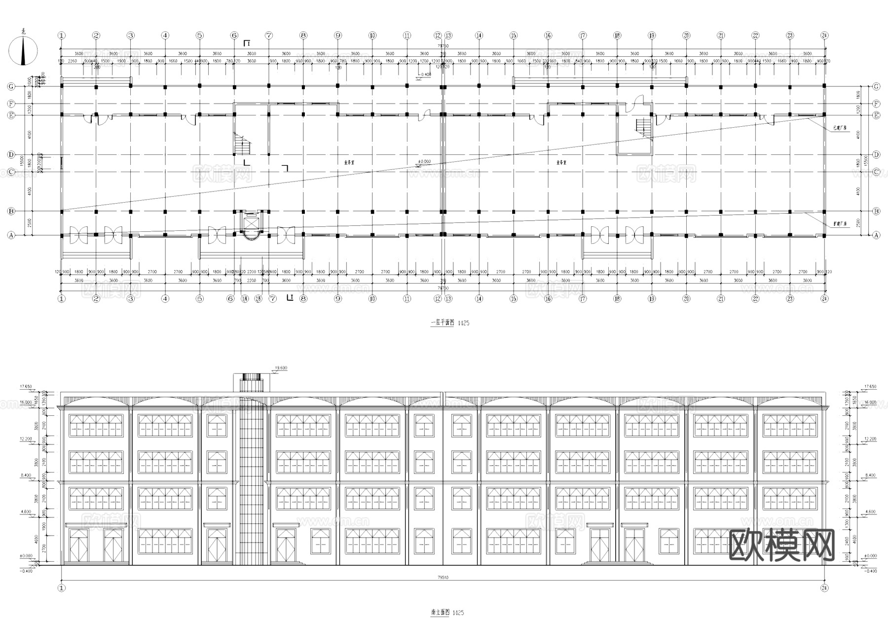 厂房工业建筑CAD施工图cad施工图